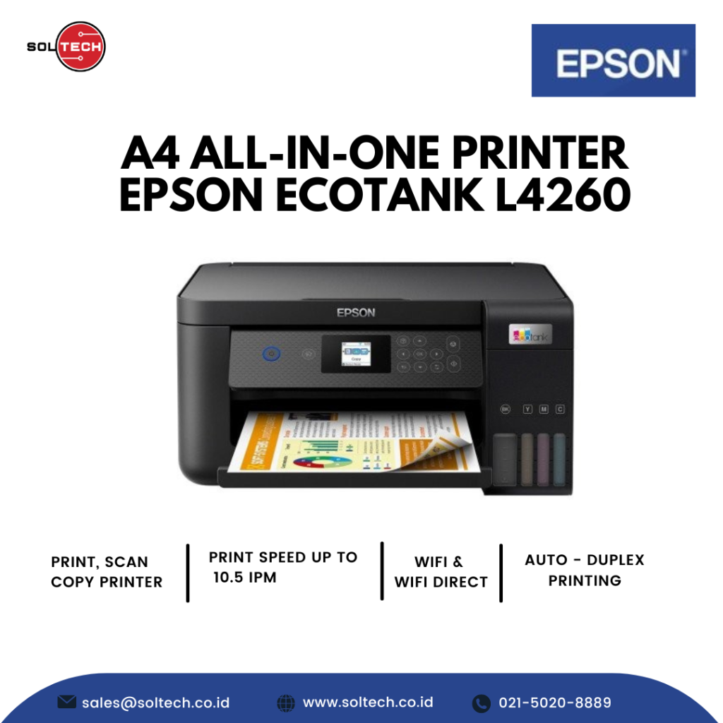 Printer EPSON EcoTank L4260 A4 All in One-EPSON L4260 Ink Tank Printer ...